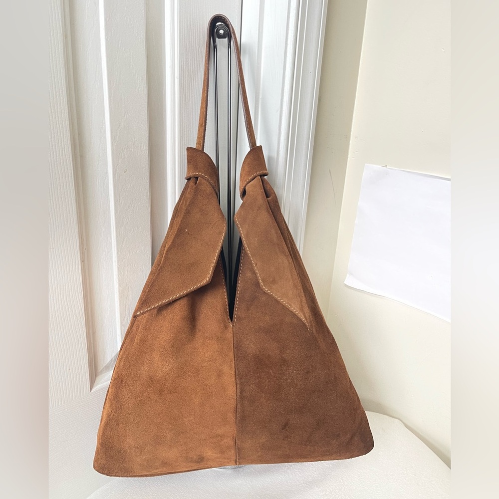 Divina Firenze Cuoio Italian Suede Slouchy Knot Hobo Bag. 
Viral on TikTok.